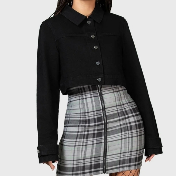 Killstar Black Cropped Jacket - Picture 3 of 5